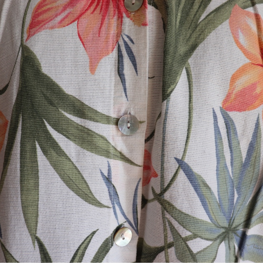 SOLD Hot Cotton 100% Cotton Tropical Floral Shirt Size L - Picture 5 of 5